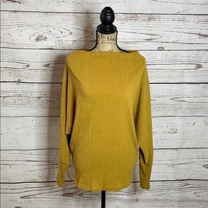 Mustard Boat neck/off-shoulder sweater